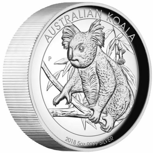 Perth-Mint-New-Release:-Australian-Koala-2018-5-Oz-Silver-Proof-High-Relief-Coin